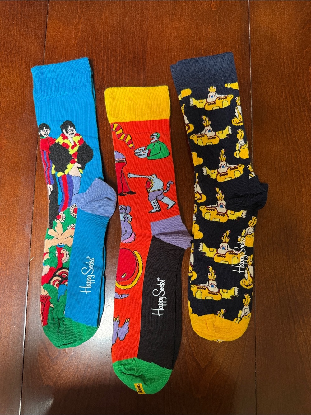 Happy Socks Men's Beatles-Inspired Crew Socks - Blue, Red, Black, Yellow